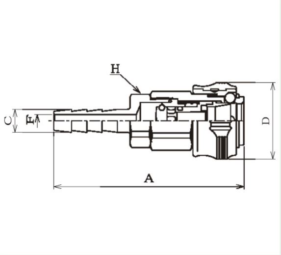 Đầu nối nhanh khí nén Coupla - Socket Auto 1/2 Barb